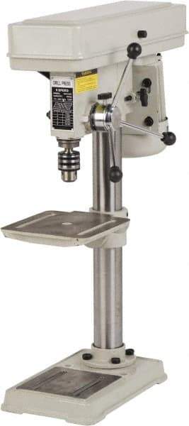 Enco - 254mm Swing, Step Pulley Drill Press - 5 Speed, 1/2 hp, Single Phase - Americas Industrial Supply