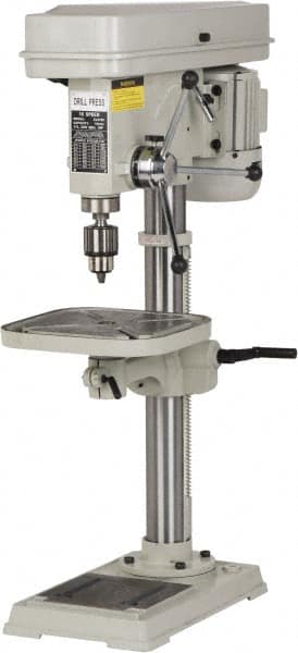 Enco - 346mm Swing, Step Pulley Drill Press - 16 Speed, 1 hp, Single Phase - Americas Industrial Supply