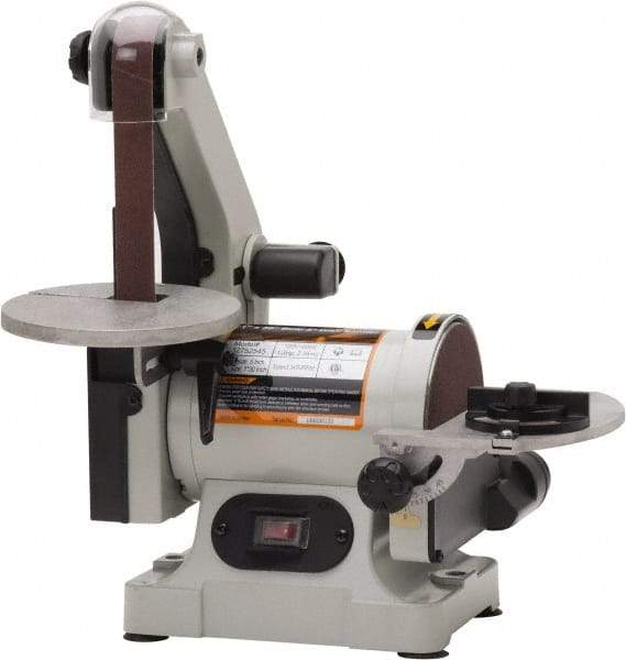 Enco - 30 Inch Long x 1 Inch Wide Belt, 5 Inch Diameter, Vertical Combination Sanding Machine - 3,340 Ft./min Belt Speed, 1/3 HP, Single Phase - Americas Industrial Supply