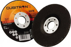 3M - 36 Grit, 4" Wheel Diam, 1/8" Wheel Thickness, 3/8" Arbor Hole, Type 27 Depressed Center Wheel - Ceramic, 15,300 Max RPM - Americas Industrial Supply