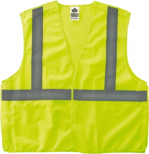 Ergodyne - Size 4X/5XL High Visibility Lime Mesh Breakaway Vest - 58 to 64" Chest, ANSI/ISEA 107, Hook & Loop Closure, 1 Pocket, Polyester - Americas Industrial Supply
