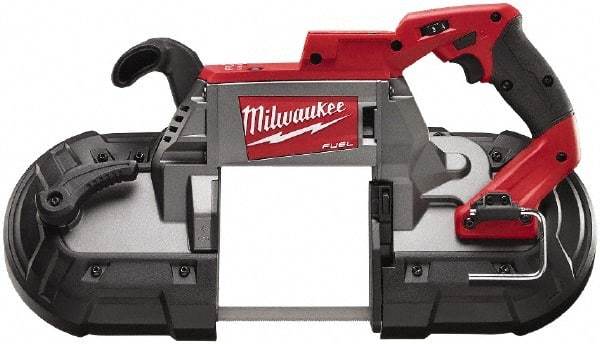 Milwaukee Tool - 18 Volt, 44-7/8" Blade, 380 SFPM Cordless Portable Bandsaw - 5" (Round) & 5 x 5" (Rectangle) Cutting Capacity, Lithium-Ion Battery Not Included - Americas Industrial Supply