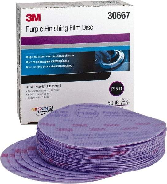 3M - 6" Diam, 1,500 Grit, Aluminum Oxide Hook & Loop Disc - Ultra Fine Grade, Coated - Americas Industrial Supply