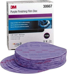 3M - 6" Diam, 1,500 Grit, Aluminum Oxide Hook & Loop Disc - Ultra Fine Grade, Coated - Americas Industrial Supply