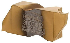Hertel - 3062IG K Grade HC335, 1.57mm Cutting Width Carbide Grooving Insert - 3.05mm Max Depth of Cut, Left Hand, TiN Finish - Americas Industrial Supply