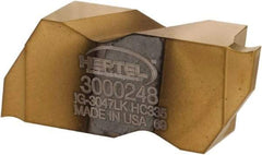Hertel - 3047IG K Grade HC335, 1.19mm Cutting Width Carbide Grooving Insert - 1.9mm Max Depth of Cut, Left Hand, TiN Finish - Americas Industrial Supply