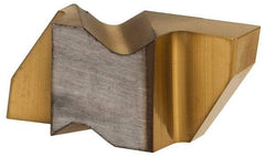 Hertel - 3156IG Grade HC335, 3.96mm Cutting Width Carbide Grooving Insert - 4.57mm Max Depth of Cut, Right Hand, TiN Finish - Americas Industrial Supply