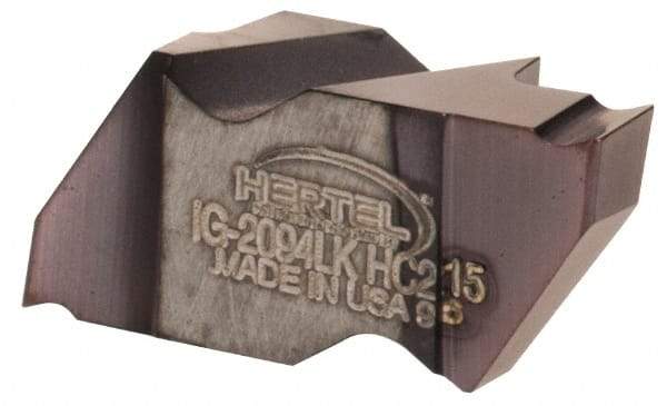 Hertel - 2094IG K Grade HC215, 2.39mm Cutting Width Carbide Grooving Insert - 2.79mm Max Depth of Cut, Left Hand, TiAlN Finish - Americas Industrial Supply