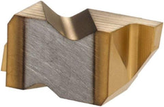 Hertel - 3125IG Grade HC120, 3.18mm Cutting Width Carbide Grooving Insert - 4.57mm Max Depth of Cut, Right Hand, TiN Finish - Americas Industrial Supply