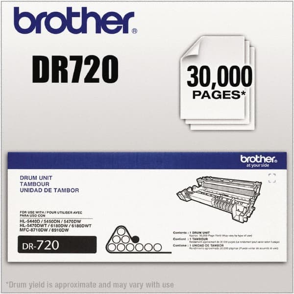 Brother - Black Drum Unit - Use with Brother DCP-8110DN, 8150DN, 8155DN, HL-5440D, 5450DN, 5470DW, 5470DWT, 6180DW, 6180DWT, MFC-8510DN, 8710DW, 8810DW, 8910DW, 8950DW, 8950DWT - Americas Industrial Supply