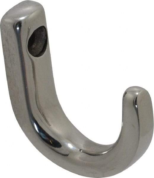 Sugatsune - 23/64" Wide x 1-11/32" High x 7/32" Thick, Wall Hook - 1-3/16" Projection, Polished - Americas Industrial Supply