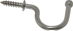 Sugatsune - 1-3/8" High x 11/64" Thick, Coat & Hat Hooks - 1-17/32" Projection, Polished - Americas Industrial Supply