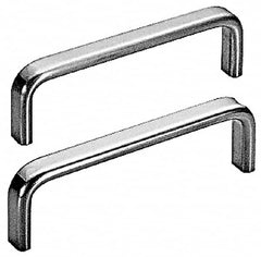 Sugatsune - 9/16" Handle Diam, Polished Stainless Steel Drawer Pull - 1-9/16" Projection, 5-1/4" Center to Center, 5-1/4" Long - Americas Industrial Supply