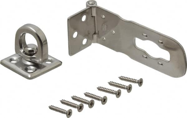 Sugatsune - 3-15/16" Long x 1-3/8" Wide, Durable Hasp - Stainless Steel - Americas Industrial Supply