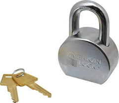 American Lock - 1-1/16" Shackle Clearance, Keyed Alike A700 Padlock - 7/16" Shackle Diam, Steel, with Satin Chrome, Triple Plated Finish - Americas Industrial Supply