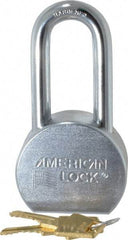 American Lock - 2" Shackle Clearance, Keyed Alike A701 Padlock - 7/16" Shackle Diam, Steel, with Satin Chrome, Triple Plated Finish - Americas Industrial Supply