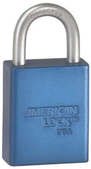 American Lock - Keyed Alike Conductive Lockout Padlock - 3" Shackle Clearance, 1/4" Shackle Diam, 1.8" Body Height x 1-1/2" Body Width, Orange, 5 Pins - Americas Industrial Supply