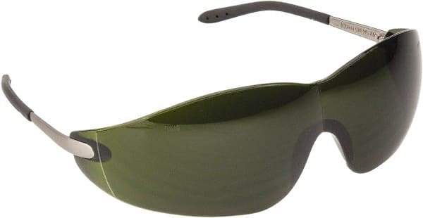 MCR Safety - Green Lenses, Frameless Welding Glasses - Scratch Resistant, Size Universal, Wrap Around - Americas Industrial Supply