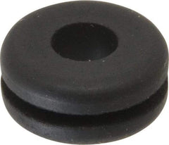 Made in USA - 5/8" OD, 9/32" Thick Flexible Grommet - Rubber, 3/8" Slot Diam x 1/16" Slot Width - Americas Industrial Supply