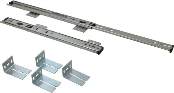 Knape & Vogt - 14" Slide Length, Chrome Variable-Height Keyboard Slide - Chrome Finish - Americas Industrial Supply