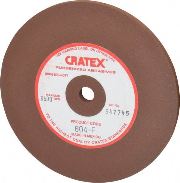 Cratex - 6" Diam x 1/2" Hole x 1/4" Thick, Surface Grinding Wheel - Silicon Carbide, Fine Grade, 3,600 Max RPM, Rubber Bond, No Recess - Americas Industrial Supply