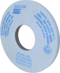 Norton - 14" Diam x 5" Hole x 1" Thick, J Hardness, 46 Grit Surface Grinding Wheel - Ceramic, Type 1, Coarse Grade, 1,800 Max RPM, Vitrified Bond, No Recess - Americas Industrial Supply