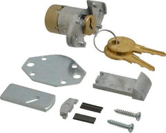 Made in USA - 1-1/8" Max Thickness, Diamond Back Deadbolt Cabinet & Drawer - 1-1/32 Bolt Throw, Brass Finish - Americas Industrial Supply