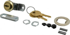 Made in USA - 5/32" Max Thickness, Standard Cam Lock - Polished Brass Finish - Americas Industrial Supply