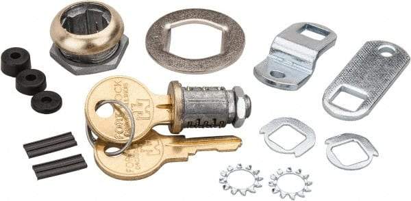 Made in USA - 5/32" Max Thickness, Standard Cam Lock - Polished Brass Finish - Americas Industrial Supply