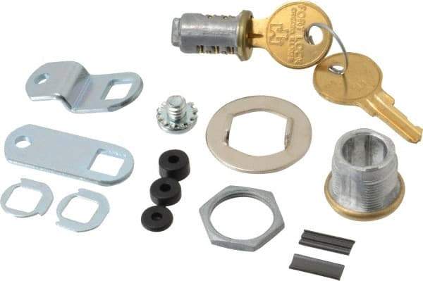 Made in USA - 5/16" Max Thickness, Standard Cam Lock - Polished Brass Finish - Americas Industrial Supply