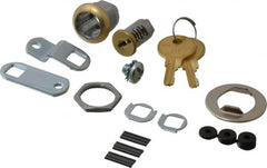 Made in USA - 5/16" Max Thickness, Standard Cam Lock - Polished Brass Finish - Americas Industrial Supply