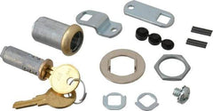 Made in USA - 15/16" Max Thickness, Standard Cam Lock - Polished Brass Finish - Americas Industrial Supply
