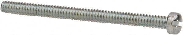 Value Collection - #4-40 UNC, 1-1/2" Length Under Head Slotted Drive Machine Screw - Fillister Head, Grade J82 Steel, Zinc-Plated Finish, Without Washer - Americas Industrial Supply