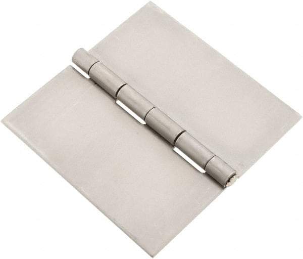 Made in USA - 4" Wide x 0.078" Thick, Blank Butt Hinge - Stainless Steel, Polished Finish - Americas Industrial Supply