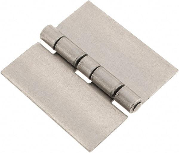 Made in USA - 2-1/2" Wide x 0.078" Thick, Blank Butt Hinge - Steel, Plain Finish - Americas Industrial Supply