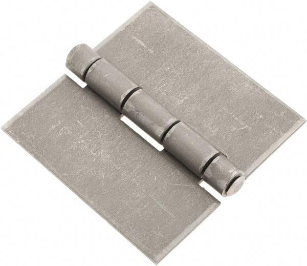 Made in USA - 3" Wide x 0.09" Thick, Blank Butt Hinge - Steel, Plain Finish - Americas Industrial Supply