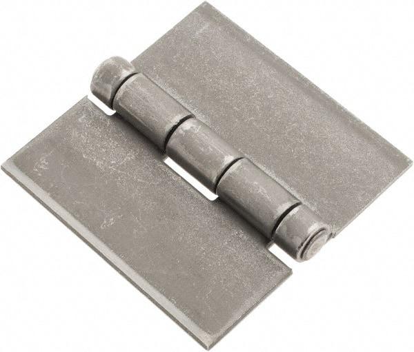Made in USA - 3" Wide x 1/8" Thick, Blank Butt Hinge - Steel, Plain Finish - Americas Industrial Supply