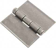 Made in USA - 3" Wide x 1/8" Thick, Blank Butt Hinge - Steel, Plain Finish - Americas Industrial Supply