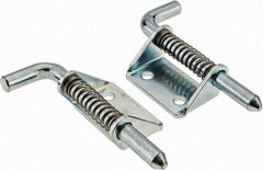 Made in USA - 1.12" Wide x 1/8" Thick, Spring Loaded Latch Hinge - Steel, Zinc Plated Finish - Americas Industrial Supply