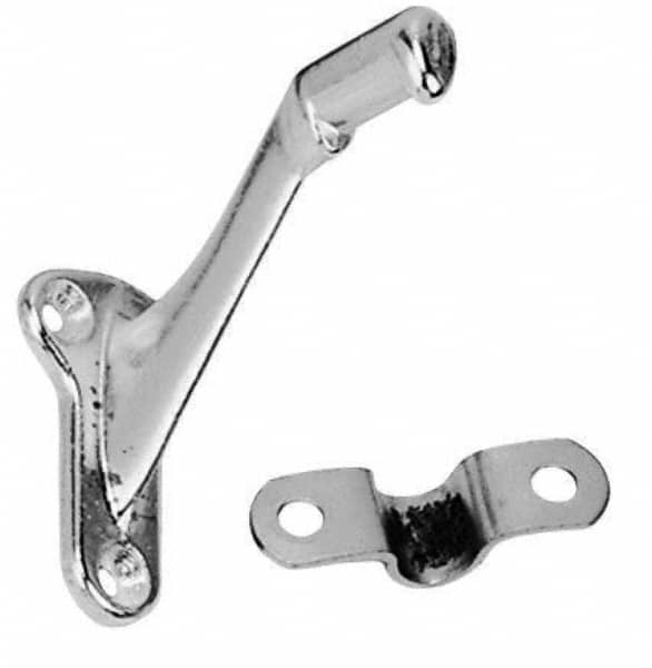 National Mfg. - Bright Brass Coated, Handrail Bracket - 2-1/4" Long, 2-29/32" High, 1-23/64" Wide - Americas Industrial Supply