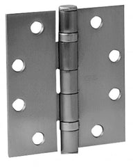 Stanley - 4-1/2" Long x 4-1/2" Wide Brass Full Mortise Commercial Hinge - Americas Industrial Supply
