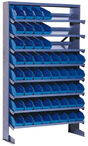 Quantum Storage - 400 Lb Capacity, 12" Deep x 36" Wide x 60" High, Steel Pick Rack - 1 Side, 64 Green Polyethylene/Polypropylene Bins - Americas Industrial Supply