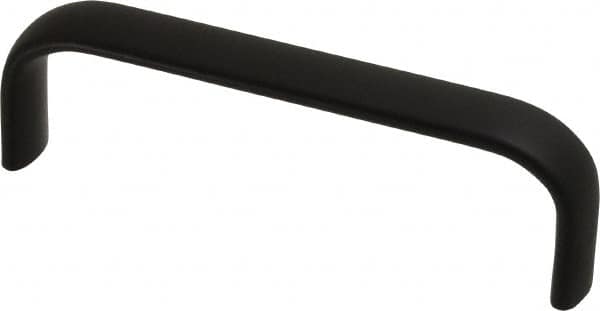 Electro Hardware - 1-1/2" High Oval Handle - Brush Black Anodized, Aluminum, 4-9/16" Center to Center - Americas Industrial Supply