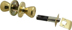 Value Collection - Bright Brass Passage Knob Lockset - 2-3/8" Back Set, 5-Pin Brass Tumbler Cylinder - Americas Industrial Supply