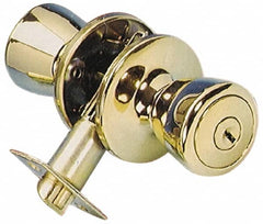 Value Collection - Bright Brass Entry Knob Lockset - 2-3/8" Back Set - Americas Industrial Supply