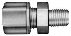 Made in USA - 3/8" Tube OD, Kynar Plastic Compression Tube Male Connector - 1/8 NPT Pipe, 275°F Max, Plastic Grip - Americas Industrial Supply