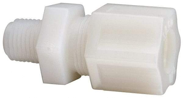 Made in USA - 1/2" Tube OD, Nylon Plastic Compression Tube Male Connector - 1/4 NPT Pipe, 220°F Max, Plastic Grip - Americas Industrial Supply