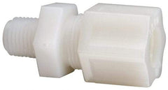 Made in USA - 1/2" Tube OD, Nylon Plastic Compression Tube Male Connector - 1/4 NPT Pipe, 220°F Max, Plastic Grip - Americas Industrial Supply