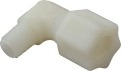 Made in USA - 1/2" Tube OD, Nylon Plastic Compression Tube Male Elbow - 1/4 NPT Pipe, 220°F Max, Plastic Grip - Americas Industrial Supply