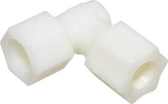 Made in USA - 1/2" Tube OD, Nylon Plastic Compression Tube Female Elbow - 3/8 NPT Pipe, 220°F Max, Plastic Grip - Americas Industrial Supply